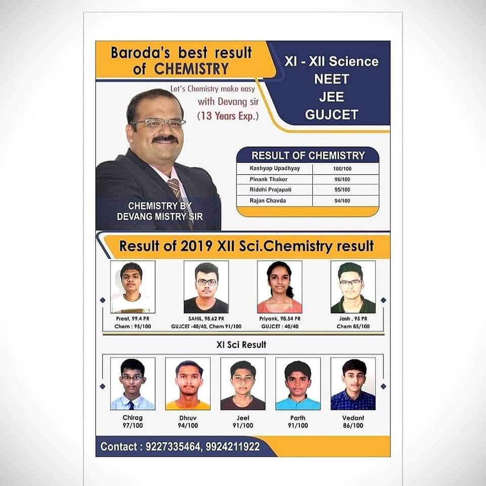 Baroda’s Best Result in Chemistry